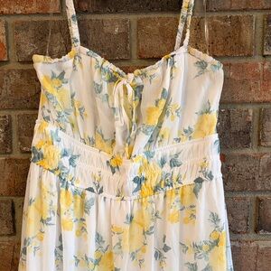 Trixxi Floral Dress with Yellow and Blue Highlights